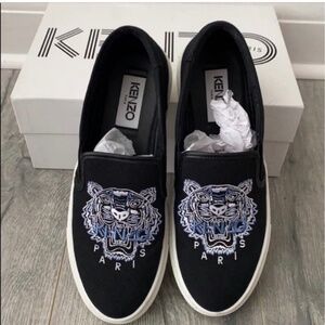 KENZO Black Tiger K-skate Slip-on Sneakers